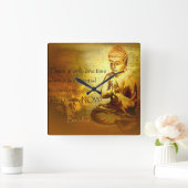 目覚める時間…仏引用文時計 スクエア壁時計 (ホーム)