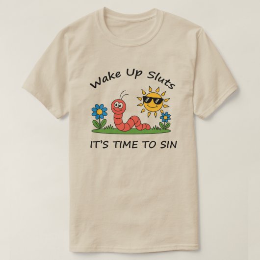 目覚めろ淫売ども 罪を犯す時が来た Tシャツ (デザイン正面)