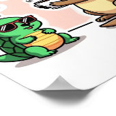 目覚め – かわいい動物のプンアート ポスター (角)