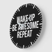 目覚め、ビー素晴らしズ、繰り返し感動的- ラージ壁時計 (傾斜)