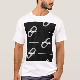 目覚め:ミニマリスト ブラックTシャツ デザイン Tシャツ
