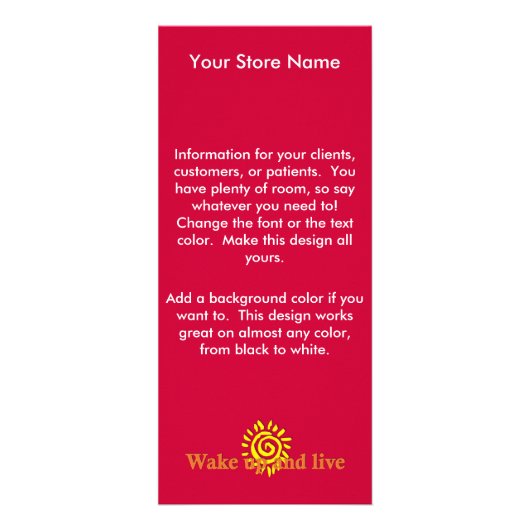 目覚め、住んで下さい ラックカード (正面)