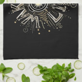 目覚感動的め4ライフ引用文イラストレーション キッチンタオル (折り畳み)