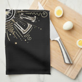 目覚感動的め4ライフ引用文イラストレーション キッチンタオル (四つ折り)