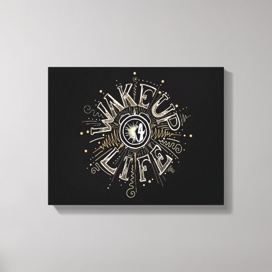 目覚感動的め4ライフ引用文イラストレーション キャンバスプリント (正面)