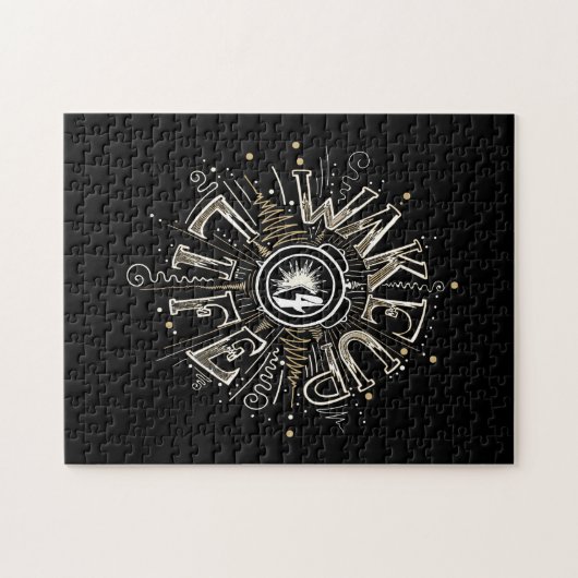 目覚感動的め4ライフ引用文イラストレーション ジグソーパズル (横)