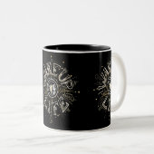 目覚感動的め4ライフ引用文イラストレーション ツートーンマグカップ (正面右)