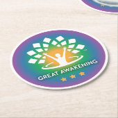 「目覚素晴らしめ」コースター ラウンドペーパーコースター (アングル)