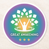 「目覚素晴らしめ」コースター ラウンドペーパーコースター (正面)