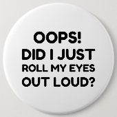 目転がが大きく 缶バッジ (正面)