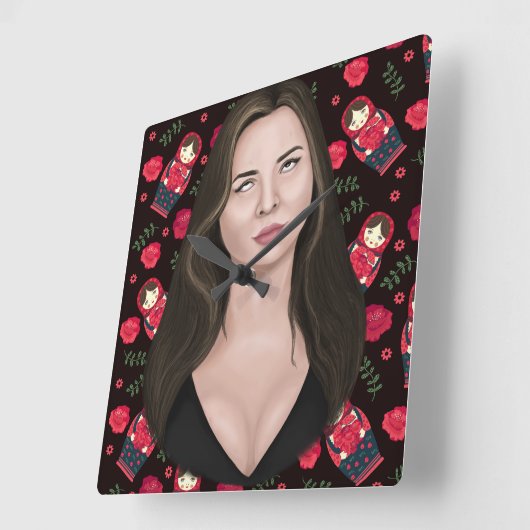 目転が スクエア壁時計 (傾斜)