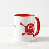 目録源の大きく赤いロゴのマグ マグカップ (正面右)