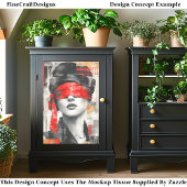 目隠し女性抽象芸術アートDM7Lデコページ 薄葉紙