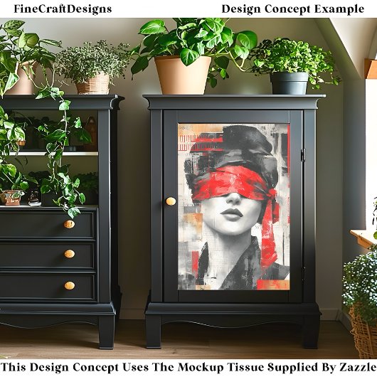 目隠し女性抽象芸術アートDM7Rデコページ 薄葉紙