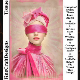 目隠し女性、ピンクスカーフDH9Lデコページ 薄葉紙