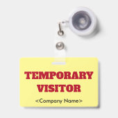 目隠し「仮来客」バッジ バッジ (正面（伸縮クリップ）)