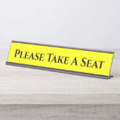 目隠し「席に座って下さい」デスク名プレート デスクネームプレート (正面)