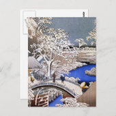 目黒太鼓橋と日没の丘広重 ポストカード (正面/裏面)