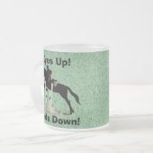 目! かかと! 馬のジャンパー フロストグラスマグカップ (正面左)