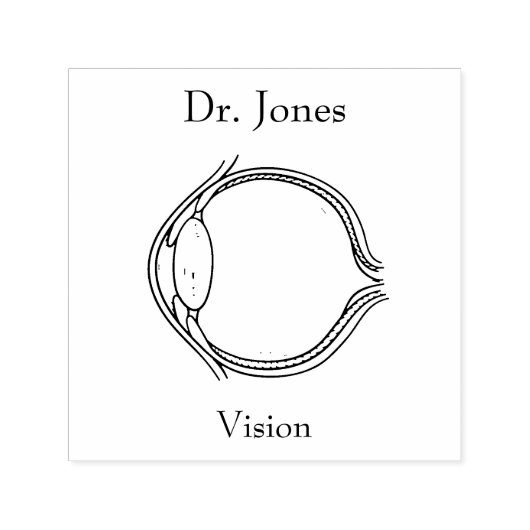 目、人間の臓器自筆ゴム印 セルフインキングスタンプ (デザイン)