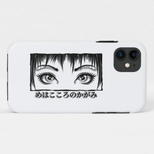 目、魂への窓、マンガイラストレーション iPhone 11 ケース