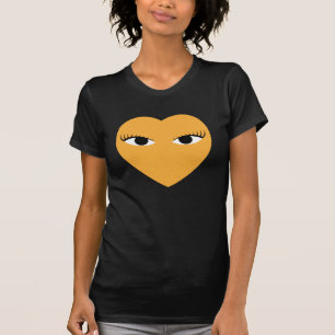 目Tシャツ付き大型かわいいハート Tシャツ
