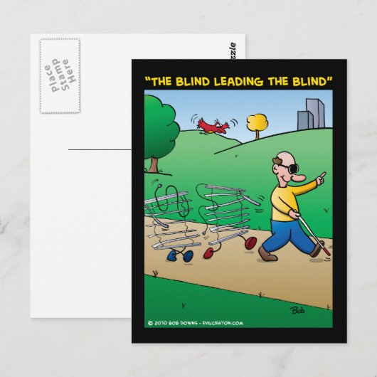 「盲人が盲人を導く」 ポストカード (正面/裏面)