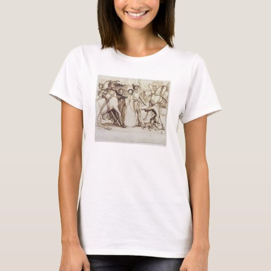 盲人1853年(ペン、インク、洗剤、グラファイトo) tシャツ (正面)