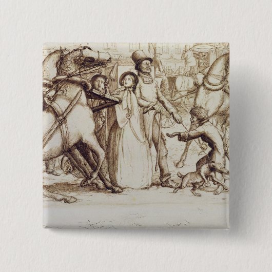 盲人1853年(ペン、インク、洗浄およびグラファイトo 缶バッジ (正面)