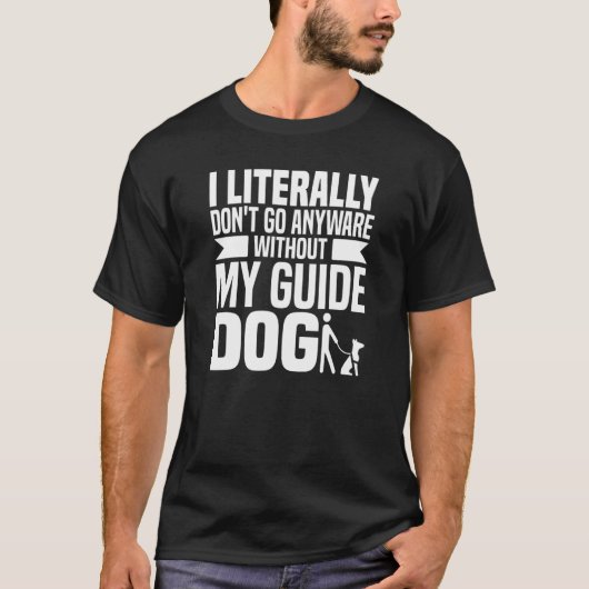 盲導犬 - 視覚障害 ブラインド ブライル Tシャツ (正面)