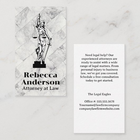 盲法 |弁護士 |法律 |法律 予約カード (正面/裏面)