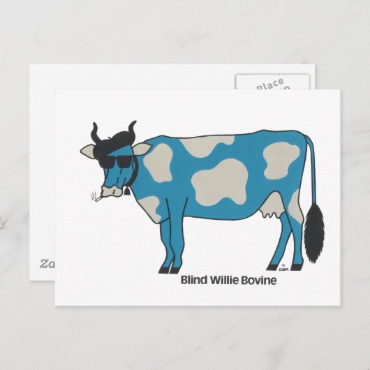 盲目のウィリーのウシの郵便はがき ポストカード (正面/裏面)