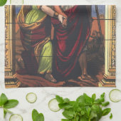 盲目のトビットと妻のアナ,ヴィンテージ宗教 キッチンタオル (折り畳み)