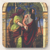 盲目のトビットと妻のアナ,ヴィンテージ宗教 コースター (正面)