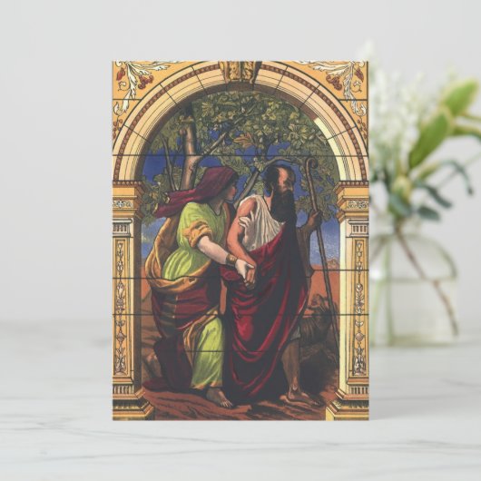 盲目のトビトと妻のアンナ、ヴィンテージ宗教 招待状 (スタンド正面)