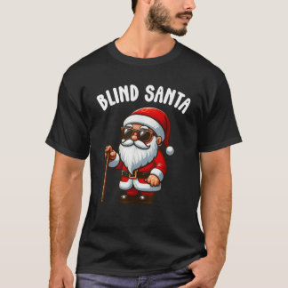 盲目のネズミのパロディ 盲目のサンタクロース クリスマス ファミ Tシャツ