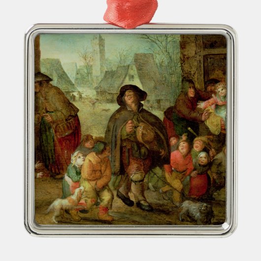 盲目のハーディ・ガーディプレーヤー メタルオーナメント (正面)