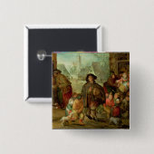 盲目のハーディ・ガーディプレーヤー 缶バッジ (正面&裏面)