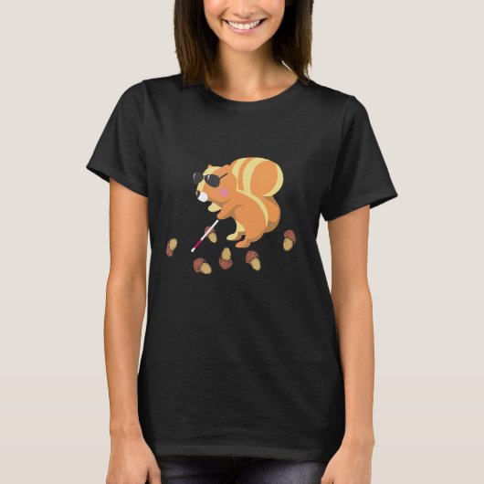 盲目のリスでもナットのシャツを見つける Tシャツ (正面)