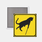 盲目の猫が渡る！ マグネット (正面/裏面)