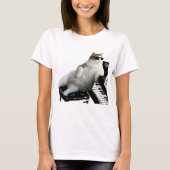盲目の猫ピアニスト Tシャツ (正面)