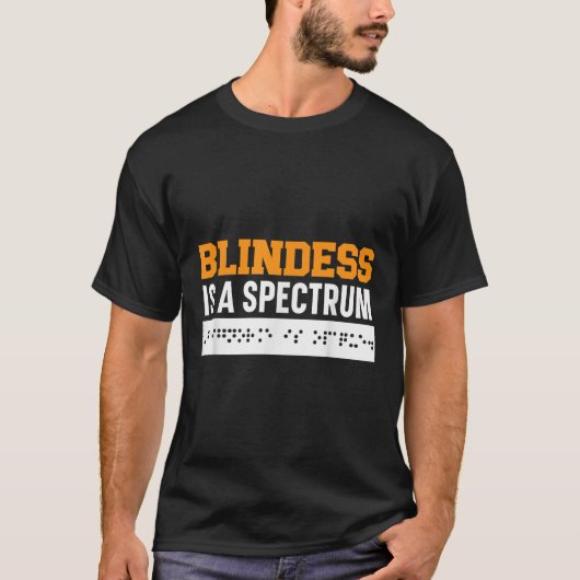 盲目はスペクトル点字盲目認識度Vi Tシャツ (正面)