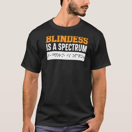 盲目はスペクトル点字盲目認識度Vi Tシャツ (正面)