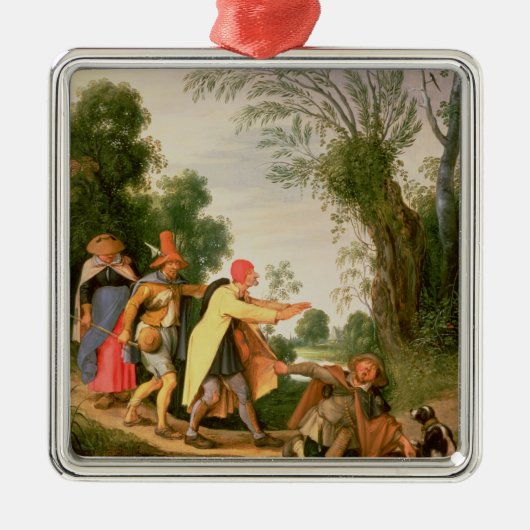 盲目ブラインドを導きます メタルオーナメント (正面)