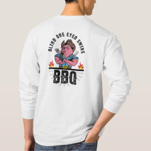 盲目片目豚長袖 Tシャツ