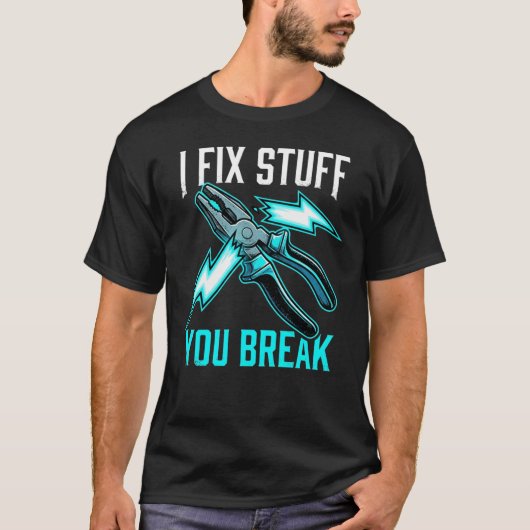 直し屋さんへ - メカニック 電気技師 ギフト Tシャツ (正面)