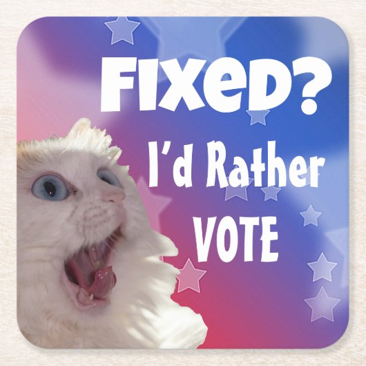 直った？投票したい スクエアペーパーコースター (正面)