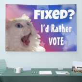 直った？投票したい 横断幕 (トレードショー)