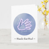 直る手-挨拶状 カード (黄色い花)