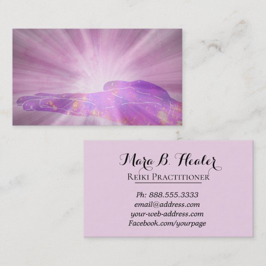 直る*~*手愛および光エネルギーを放射します 名刺 (正面/裏面)